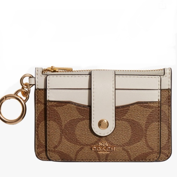 Coach Attachment Card Case In Signature Canvas - Picture 1 of 7